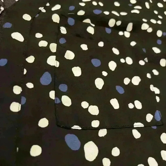 Torrid Cheetah Dot Georgette Zip Front Dolman Blouse Black Blue White Women's 2 - Picture 5 of 5